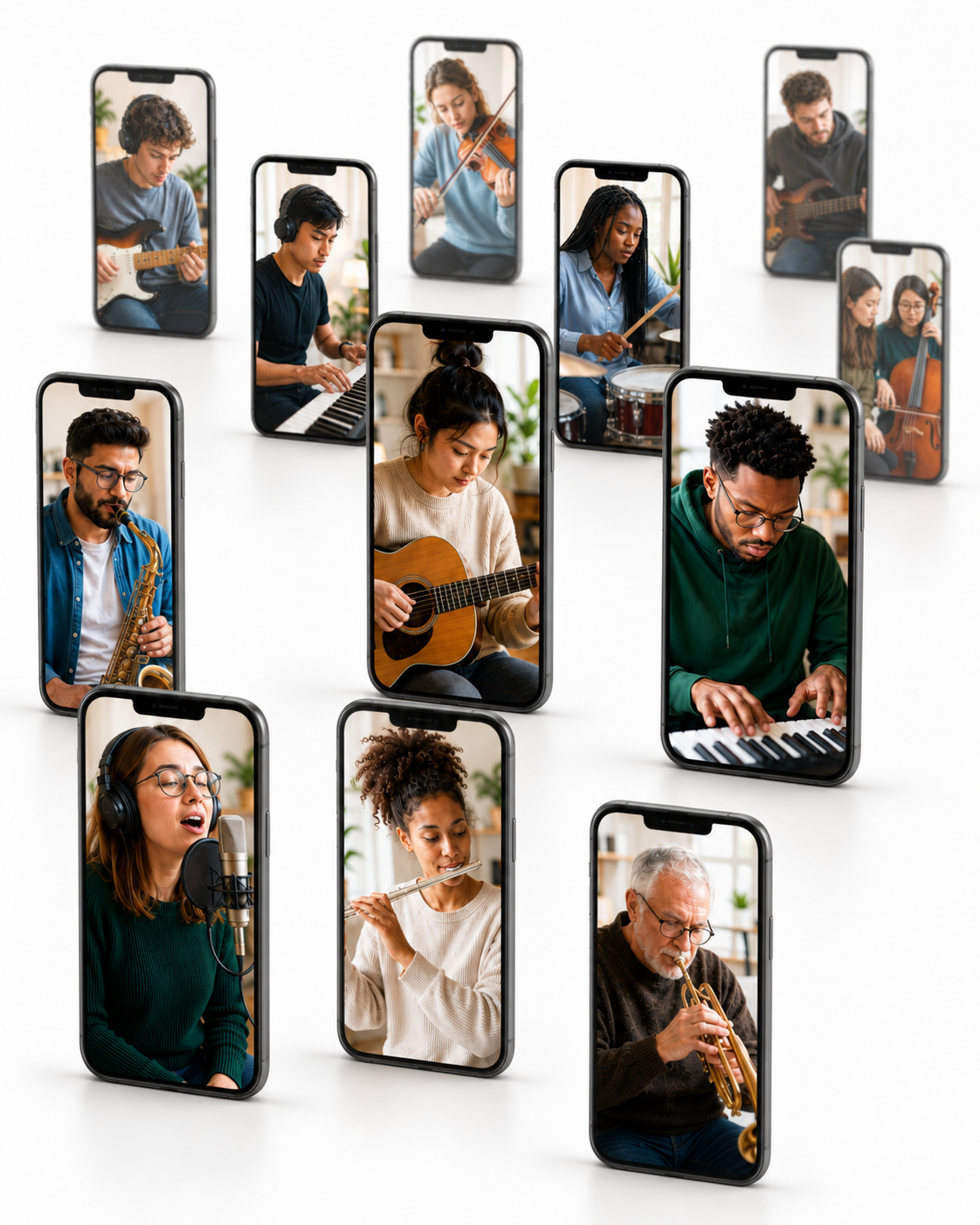 A mix of people making progress together in Nano phone screens